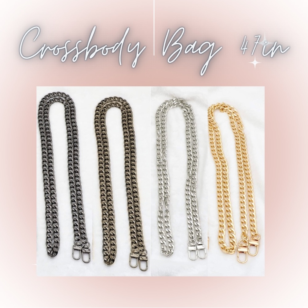 Multiple Lengths and Colors- Handbag Chain Attachment Crossbody Bag 47.2in - Picture 2 of 3